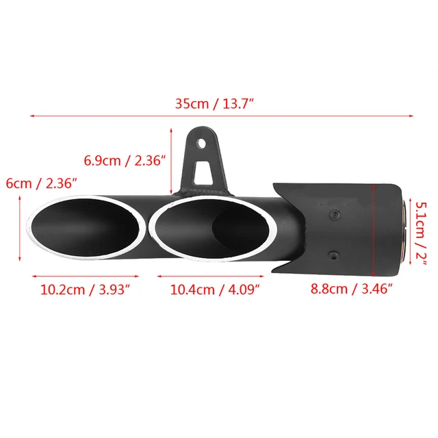 Car Motorcycle Dualoutlet Exhaust Tail Pipe Muffler Tailpipe Tip For YZFR6 For