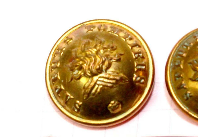 BOUTON SAPEURS POMPIERS - BUTTON UNIFORME ANCIEN - GRENADE PROTON  D:16mm / RARE