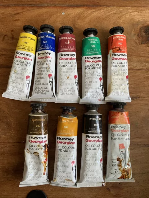 9x Rowney Georgian Oil Colour For Artists Paint 38ml Light Use Series 1 & 2