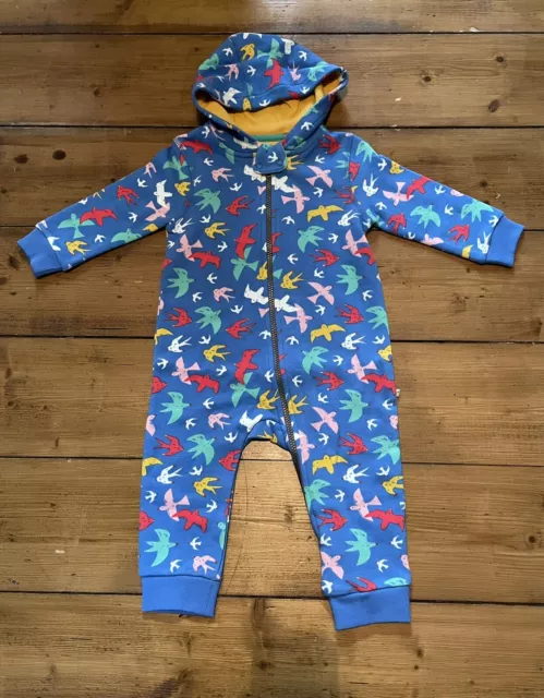 BNWT Frugi organic snuggle suit rainbow flight Baby Girl 12-18 Months