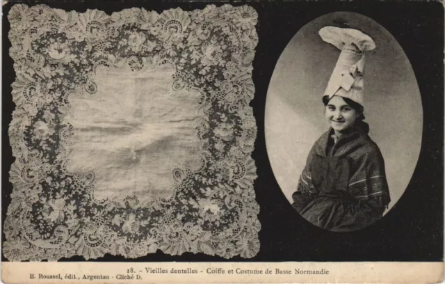 CPA Old Lace - Lower Normandy Headdress and Costume (1227213)