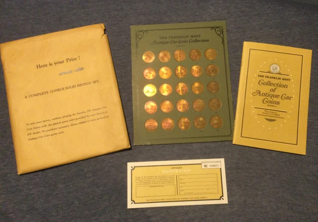 1968 SUNOCO FRANKLIN MINT DX ANTIQUE CAR Coin Game BRONZE 25 Tokens