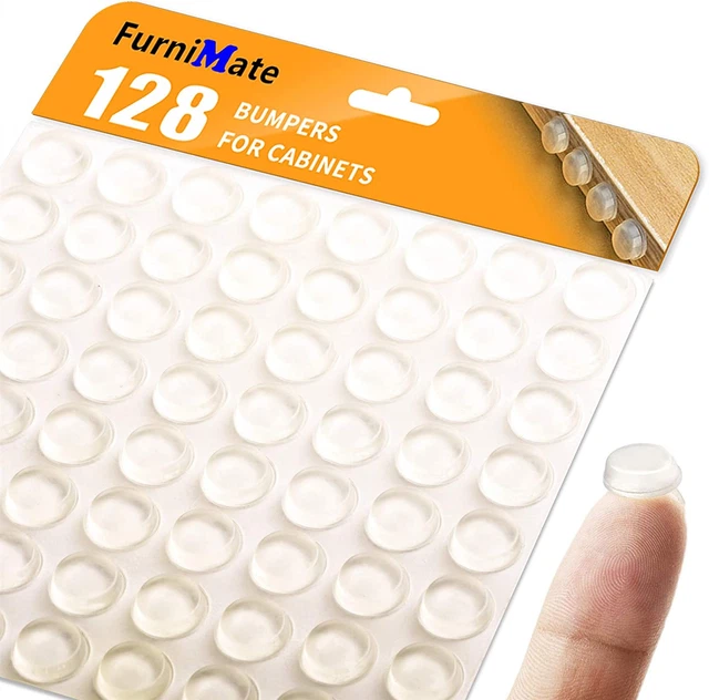 Cabinet Door Bumper- Cabinet Bumpers Clear 128PCS, Cabinet Stoppers Rubber, Cabi