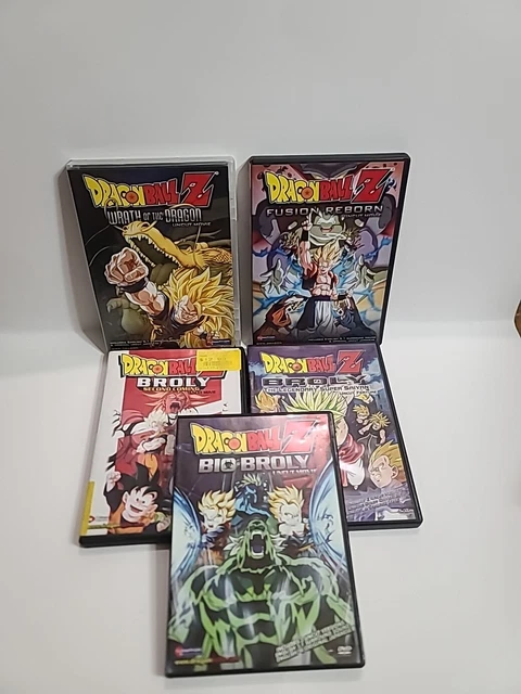 DRAGON BALL Z Movie DVD Lot (5) Broly Trilogy + Fusion Reborn + Wrath ...