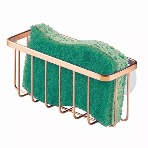 Sink Caddy With Suction Cups Copper Sponge Holder Made Of Durable Metal Stylish