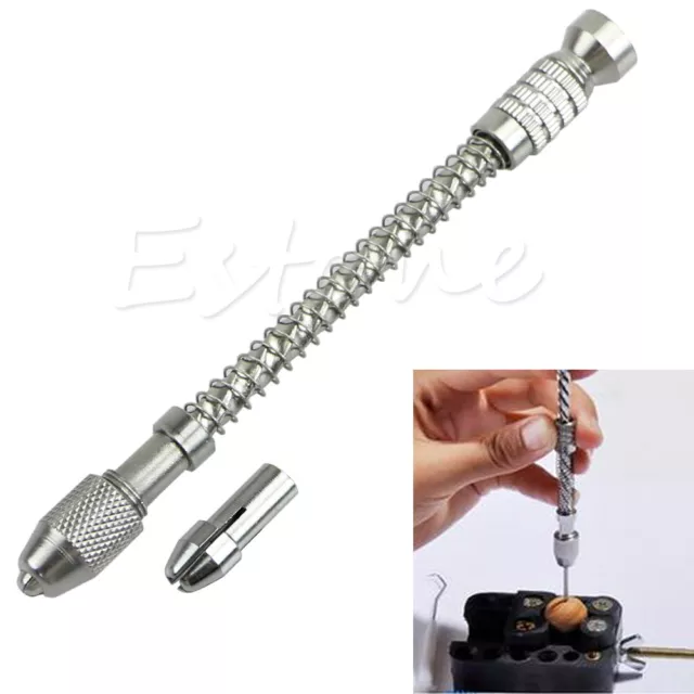 Hot Mini Pin Vise Wood Hand Push Drill Chuck Micro Twist Bit Jewelry Tool