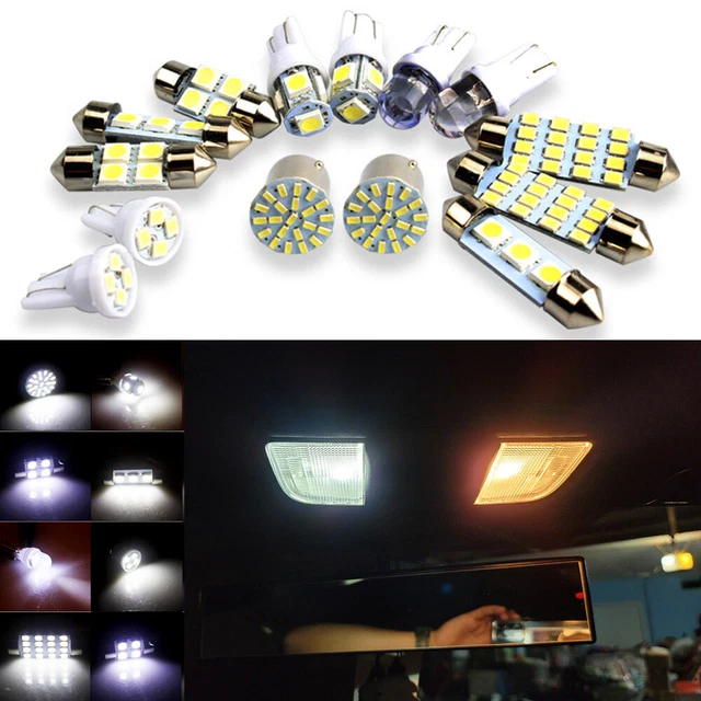 Kit Ampoules LED 12V W5W - 8 Pièces, Lumière Blanche 6000K, Pour Intérieur Voiture