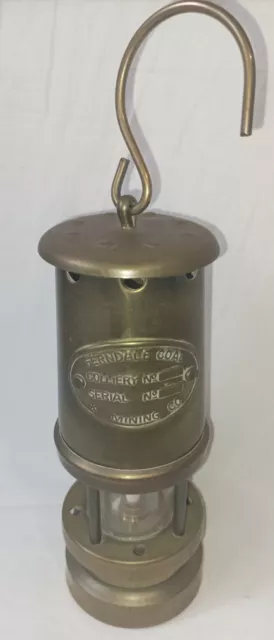 Ferndale Kohle & Bergbau Co Bergleute Lampe Messing Vintage