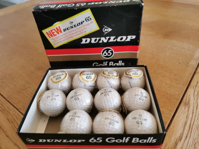 Vintage Dunlop 65 Golf Balls all Wrapped Boxed  2, 3, 7 &8 'Screws & Fastenings'