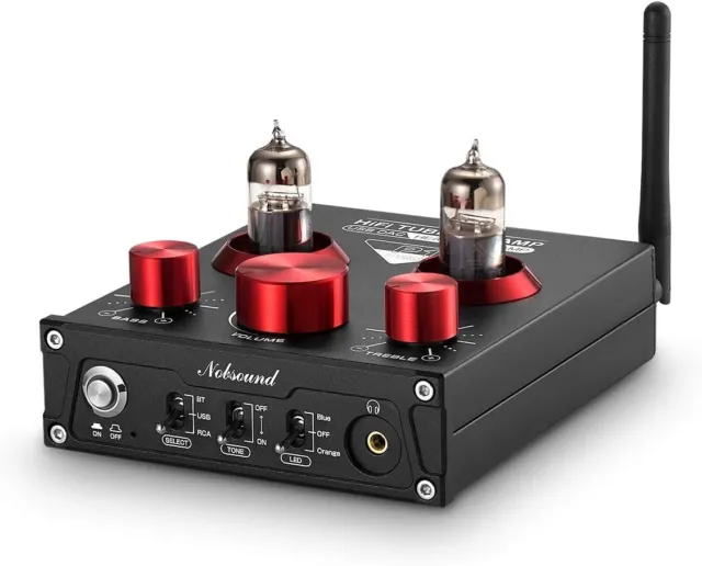 Nobsound P1 PRO GE5654 RED HiFi vacuum tube preamp Bluetooth 5.0 USB DAC APTX