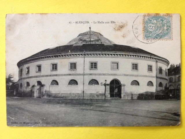 cpa Normandie ALENÃON Orne La HALLE aux BLÃS Marché de Yvonne GRUDET Ã HANNECART