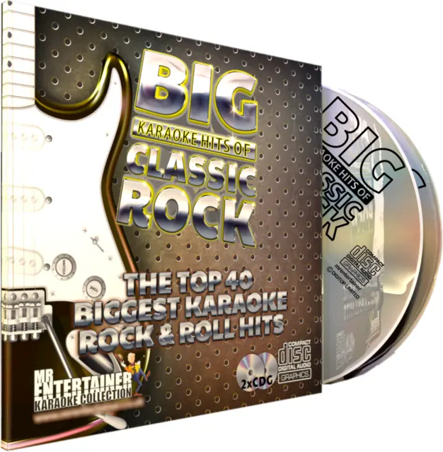 Karaoke de rock clásico. Juego de discos dobles CD+G/CDG Mr Entertainer Big Karaoke Hits