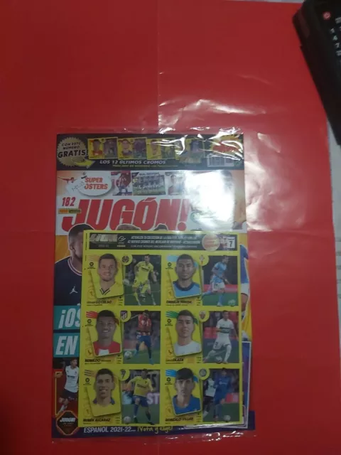 Revista Jugon Nº 182 + 2 Laminas Con 12 Cromos Liga Este Mercado De Invierno