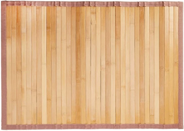 Alfombra de piso de bambú IDesign, alfombra de baño extra pequeña hecha de bambú natural, alfombra hecha