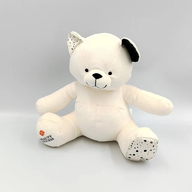 Doudou peluche ours blanc vert pois BEAUTY SUCCESS - 29506