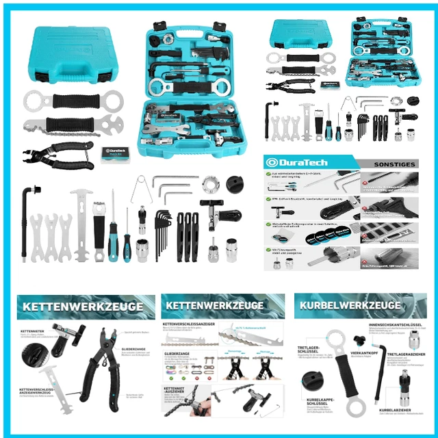 TRAGBARER FAHRRAD WERKZEUGKOFFER | 41-teiliges Reparaturset EUR 94,99