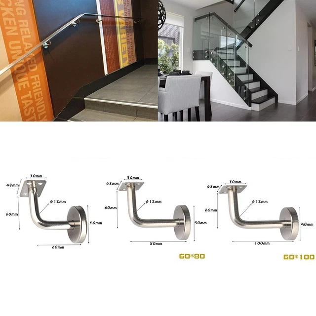 Soporte de balaustrada para pasamanos de acero inoxidable bannister soporte de pared de vidrio