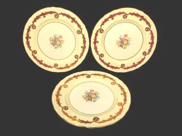 Wonderful Set Of Three Hand Painted Aynsley Porcelain Cabinet Plates Circa 1936