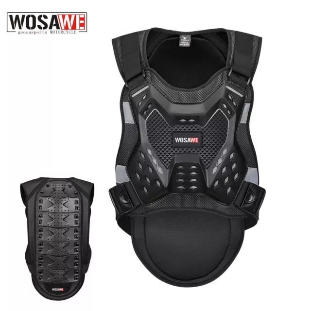 WOSAWE Motocross Body Armour Protection Motorbike Jacket Chest Back Body Armor