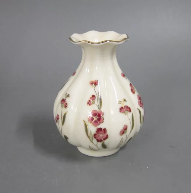 Vase 11 cm Zsolnay Pecs Hungary Blumen - Gold Dekor Handarbeit Handmade 