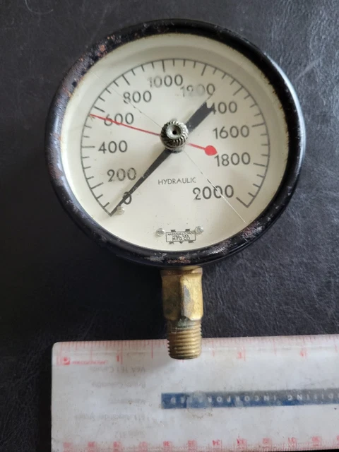 Vintage Marshalltown Mfg Hydraulic Pressure Gauge Airplane Truck Train Tractor A
