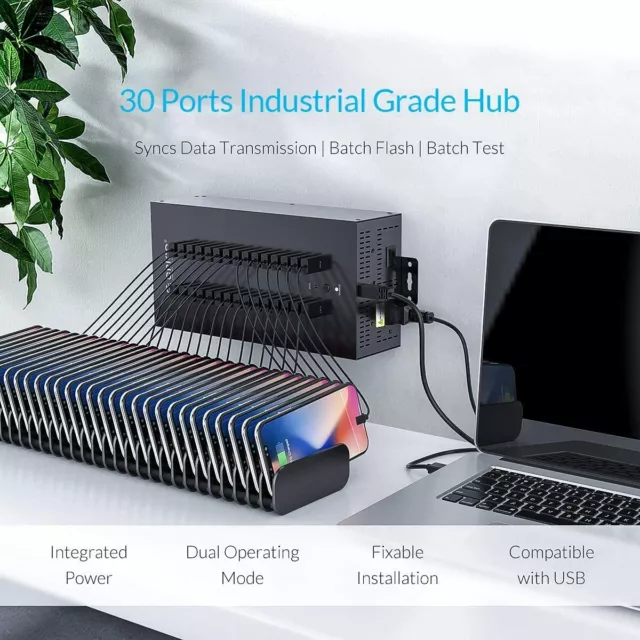 ORICO 30/20Ports Industrial Data HUB USB2.0 Splitter Full Metal 300W Powered Hub 2