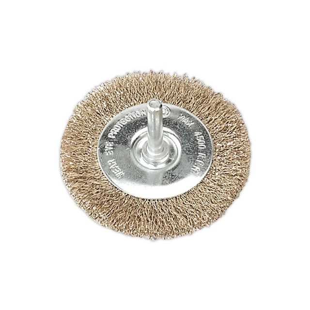 Sealey spazzola a filo piatto - 75 mm - 6 mm albero SFB75