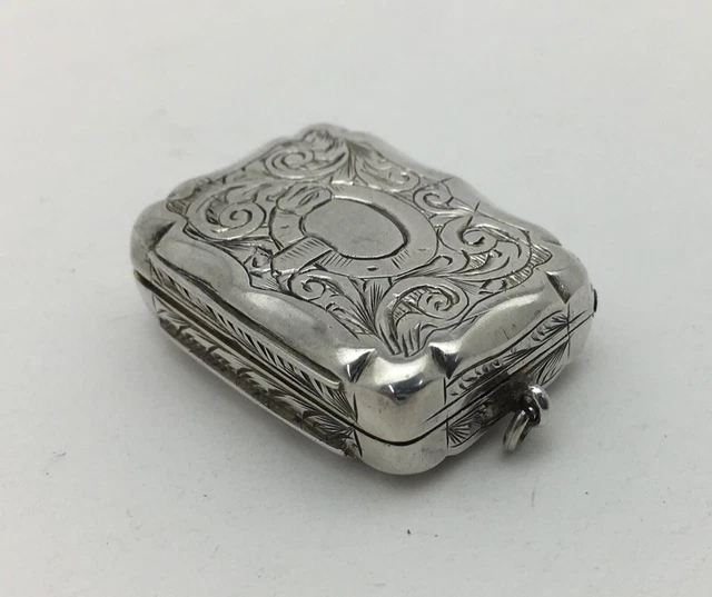 Fine Victorian English Sterling Silver Vinaigrette Box 1866 Hilliard & Thomason