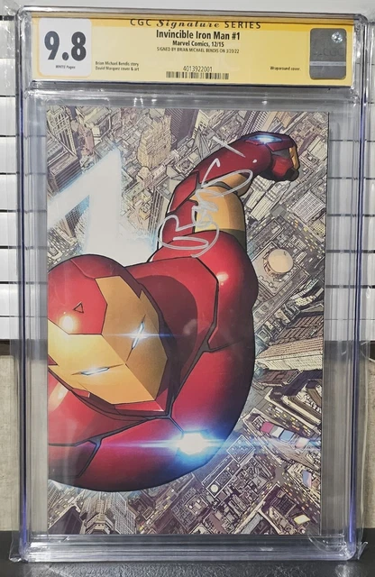 Invincible Iron Man 1 (2015) David Marquez Virgin Var. CGC SS 9.8 Signed Bendis