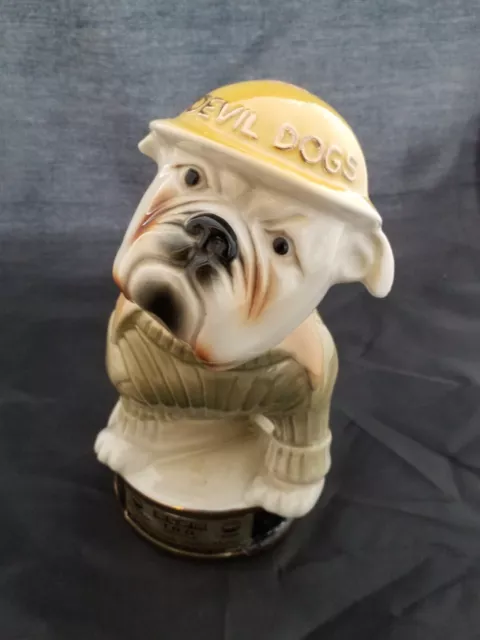 1979 Regal China Jim Beam USMC Marine Corps Devil Dogs Bulldog Decanter EMPTY