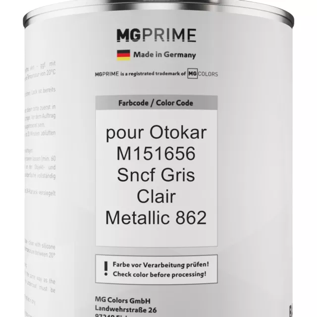 Peinture Voiture pot pour Otokar M151656 Sncf Gris Clair Metallic 862 2,5l 2