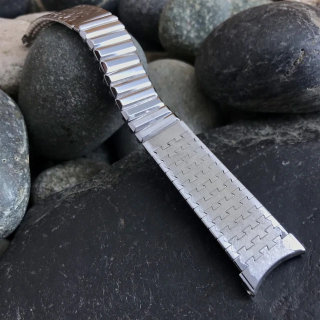 rare Kreisler USA White 10k Gold-Filled Premium nos 1960s Vintage Watch Band