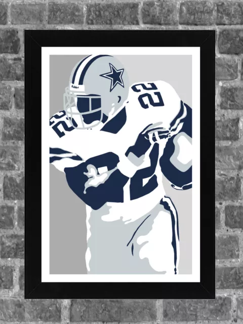 Dallas Cowboys Emmitt Smith Portrait Sports Print Art 11x17