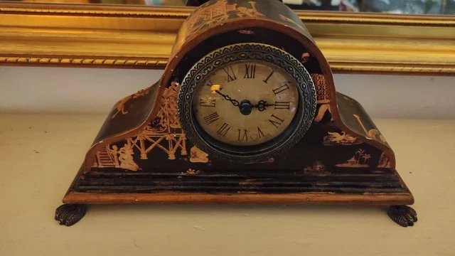 horloge de cheminée ancienne - Bois, cuivre et verre - - Catawiki