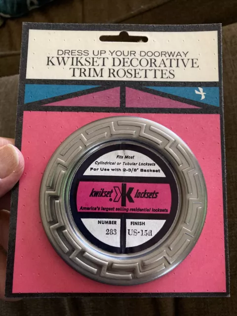 Genuine Vintage Mid-Century 1963 Kwikset Decorative Trim Rosettes NEW SEALED