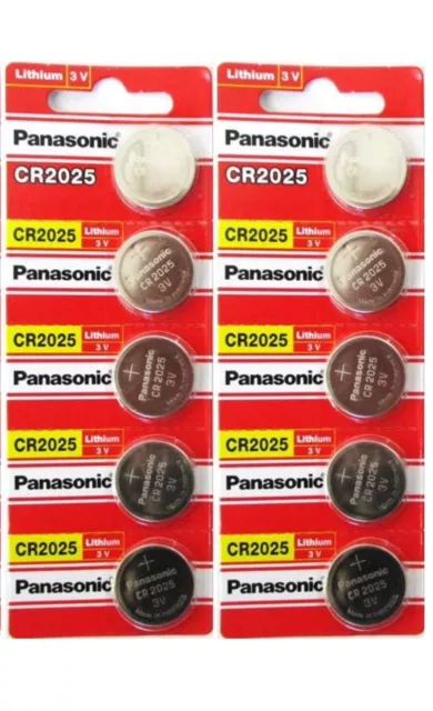 10 x New PANASONIC  CR2025 LITHIUM COIN CELL Battery *Exp 2032