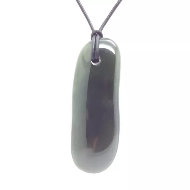 Siberian Jade Pebble Pendant Green Nephrite Jade Stone Necklace Siberia #61