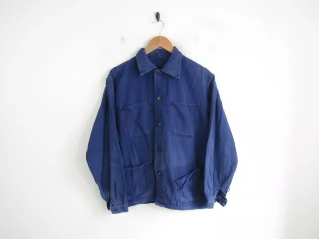 Vintage French 4 Pocket Chore Travail Workwear Button Up Jacket Over Shirt | M