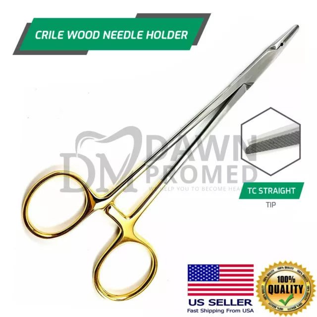 T/C Crile-Wood Needle Holder Tungsten Carbide 6" Straight Surgical Inst German G