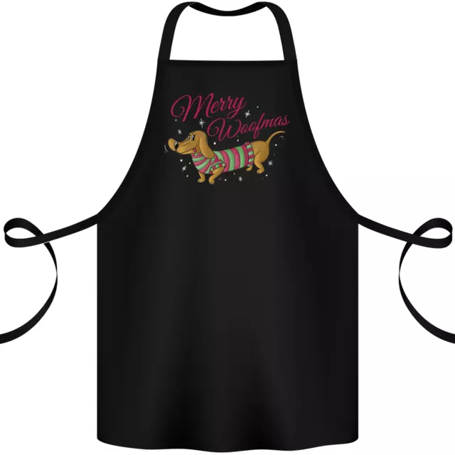Merry Wiener Funny Christmas Dog Cotton Apron 100% Organic