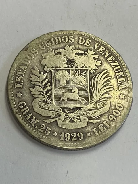 1929 Venezuela 5 Bolivares
