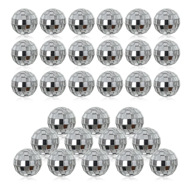Lot de 12 boules à facettes - 3 cm - Argenté - Pour effets de lumière