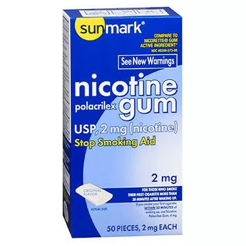 Sunmark Nicotine Polacrilex Gum Original Flavor 50 each