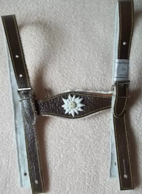 Pelle Trachtenhosenträger Bambini Bretelle Per Pantaloni IN Pelle