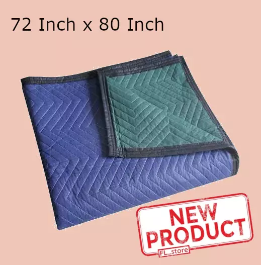 Moving Blanket Pad Protecting Furniture 72" x 80" Nonwoven Quilted Blue/Green