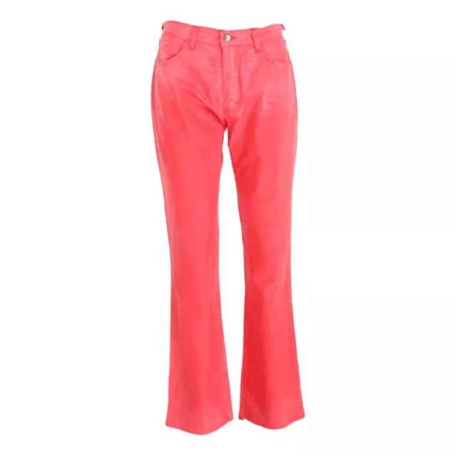 Mariella Burani Pantalone Cotone Cerato Svasato Vintage Rosa