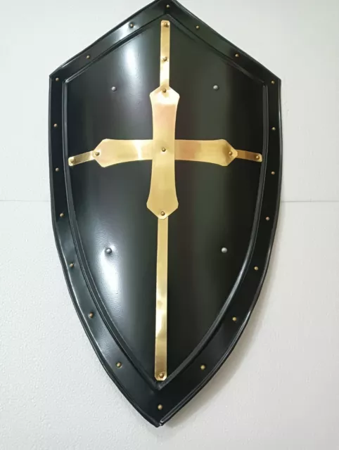 X-mas gift Gothic LAYERED STEEL CROSS SHIELD Medieval Battle Armor sca/larp