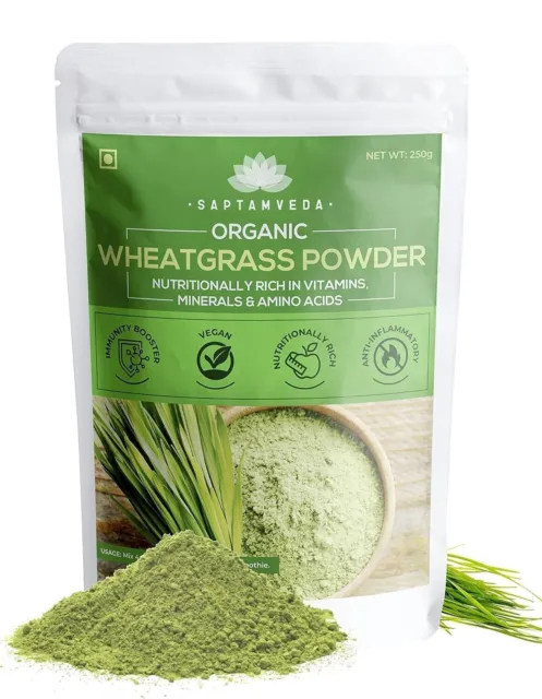 100% Organic Wheat Grass Powder 250 Gm Superfood | Antioxidant, Energy Pack of 2