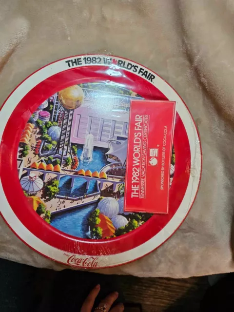 Vintage 1982 Coca-Cola 12” Tray 1982 World’s Fair Sealed