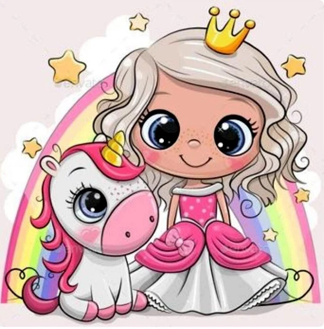 Cute Princess Unicorn Rainbow Clear Stamps Cardmaking Scrapbooking Journal Craft